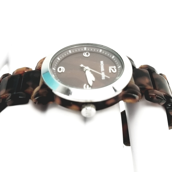Michael Kors Brown Tortoise Silver MK Logo Dial Ac main image 9